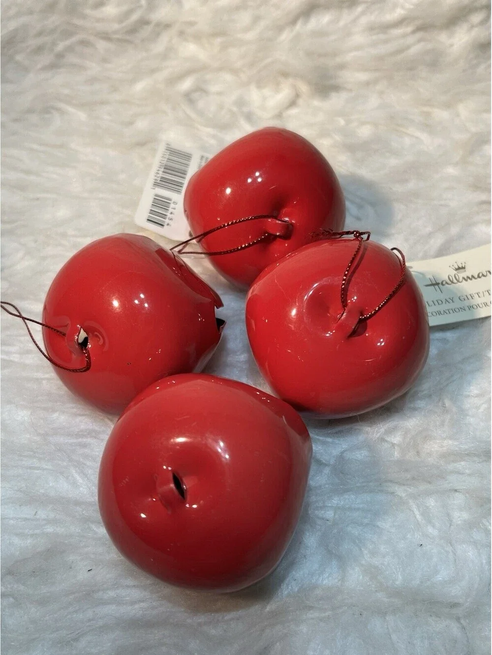 Hallmark Bell Ornament 4 Large Glossy Red Jingle Bells